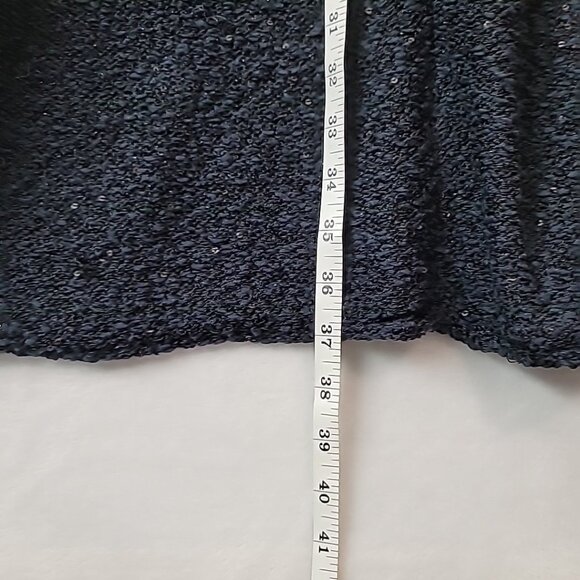 Zara Knit Womens Sequin Wrap Cardigan Size M Navy Sparkle Sweater Universal READ - Picture 10 of 16